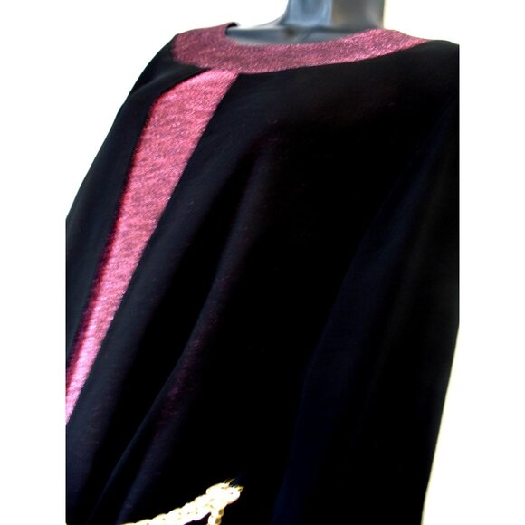 Women’s Law brand Metallic Pink/Black Size 3X, Dress with Sheer attached overlay - Picture 6 of 9